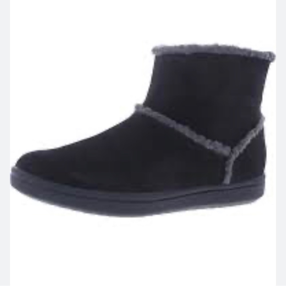 CLOUDSTEPPERS BY CLARKS EMBOSSED LEATHER SUEDE BOOTS LINED ANKLE 8.5 WIDE